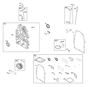 Crankcase Cover/Sump Group Diagram and Parts List for 38E347-0109-G1 200000 - 399999 Briggs and Stratton Engine